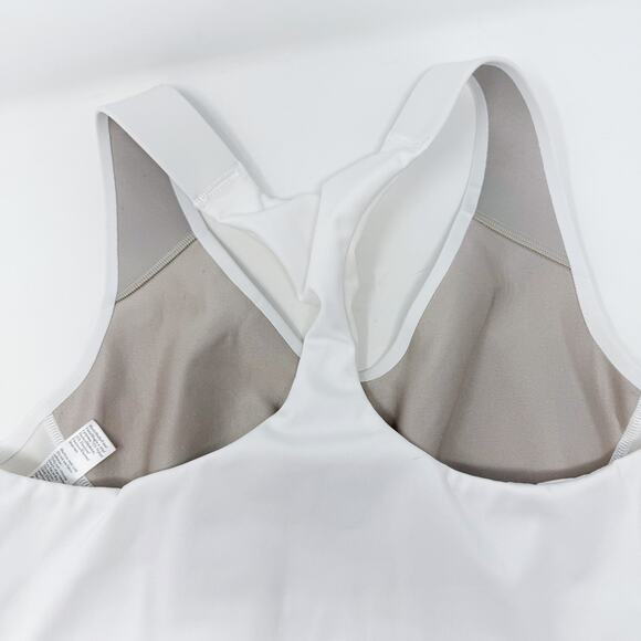 Spanx Small S White Longline Medium Impact Sports Bra Racerback Scoop Neck - Picture 5 of 9